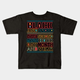 Black and Proud Black Lives African Color Word Art Original Kids T-Shirt